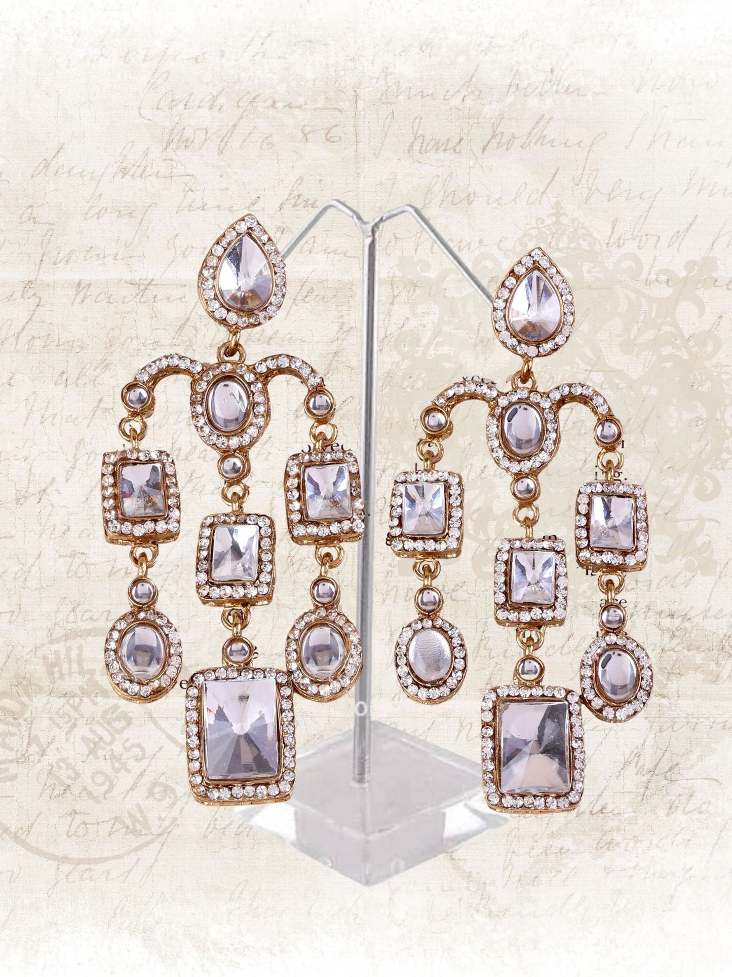 White Deepika Cannes Designer Earrings