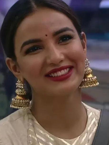 White Hastha Jhumkis