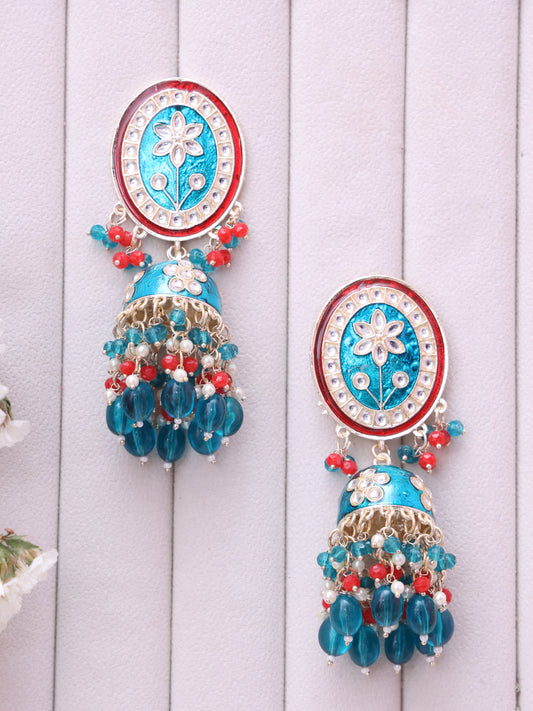 Blue Olliyaval Jhumkis