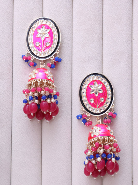 Pink Olliyaval Jhumkis