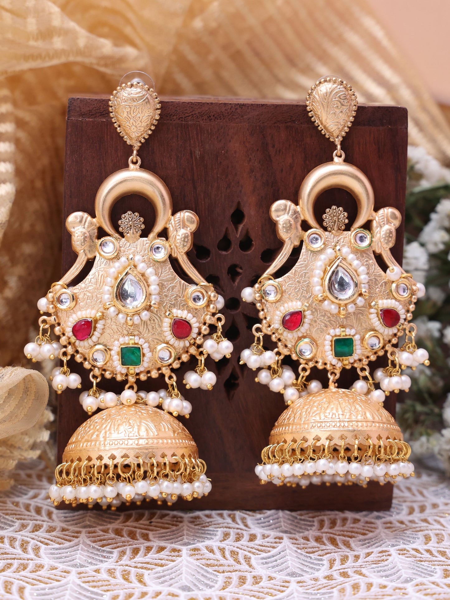 Golden Zerelda Premium Brass Jhumkis