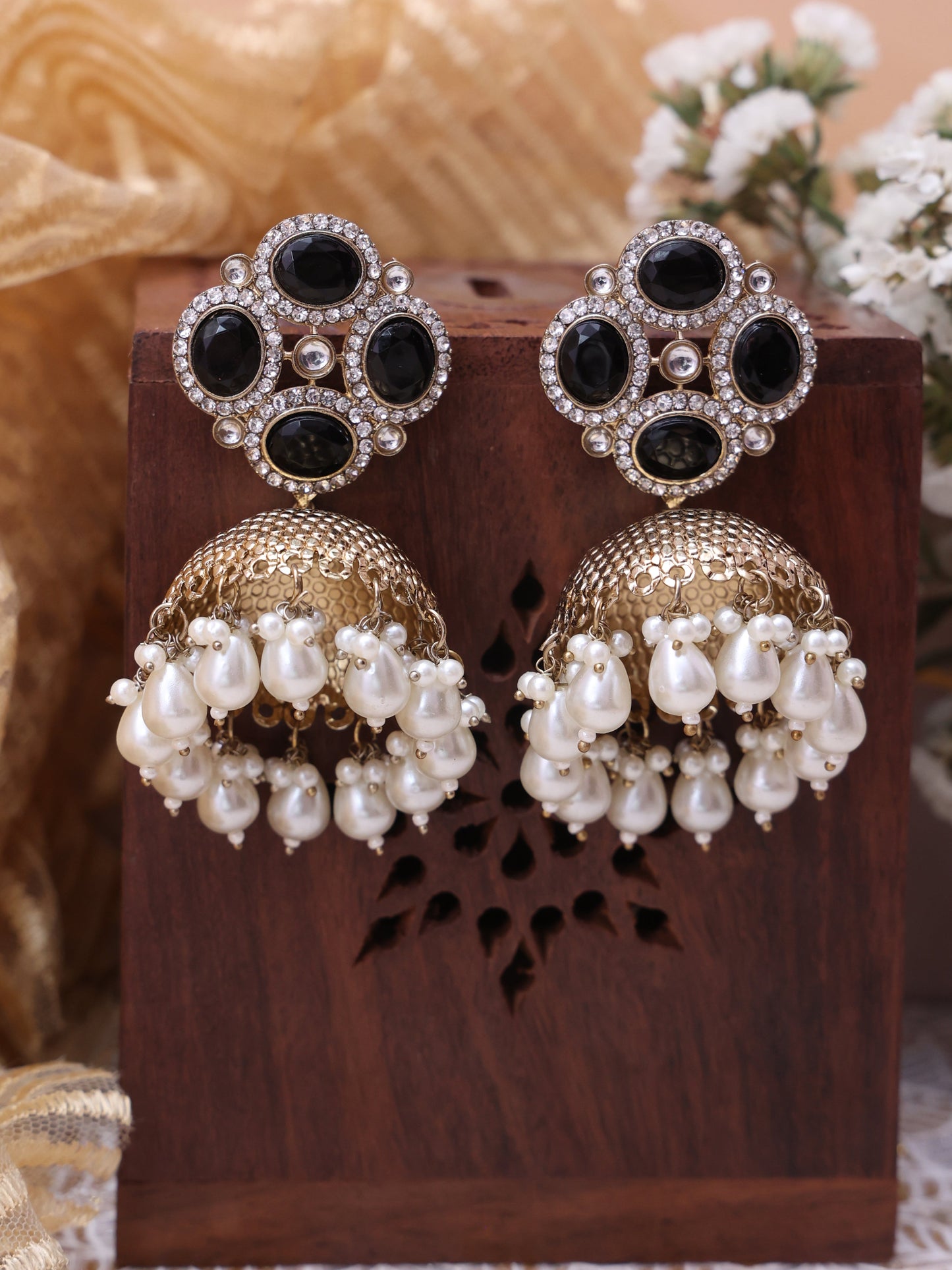 Black Danavi Jhumkis