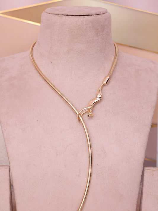 Golden Jaguar Western Necklace