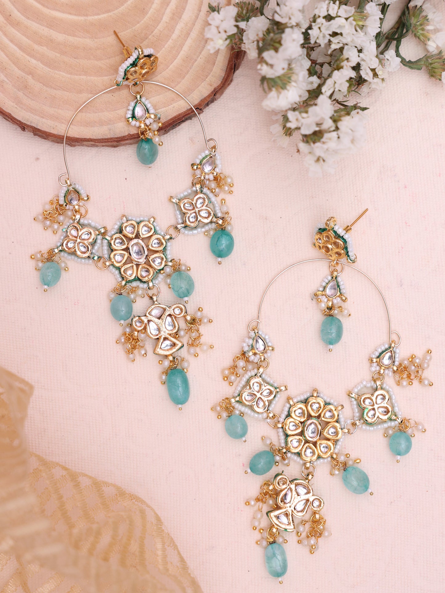 Turquoise Janki Designer Earrings