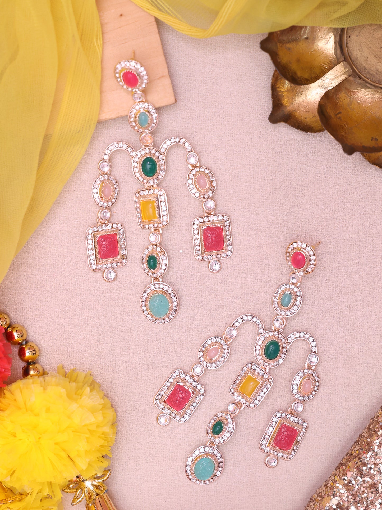 Multicolor Deepika Designer Earrings