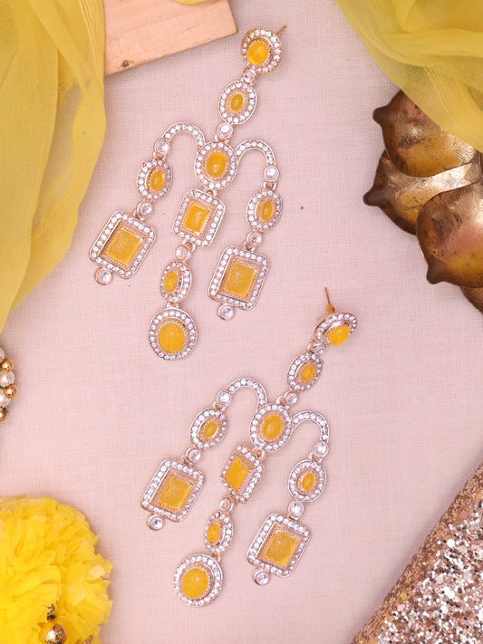 Yellow Deepika Designer Earrings