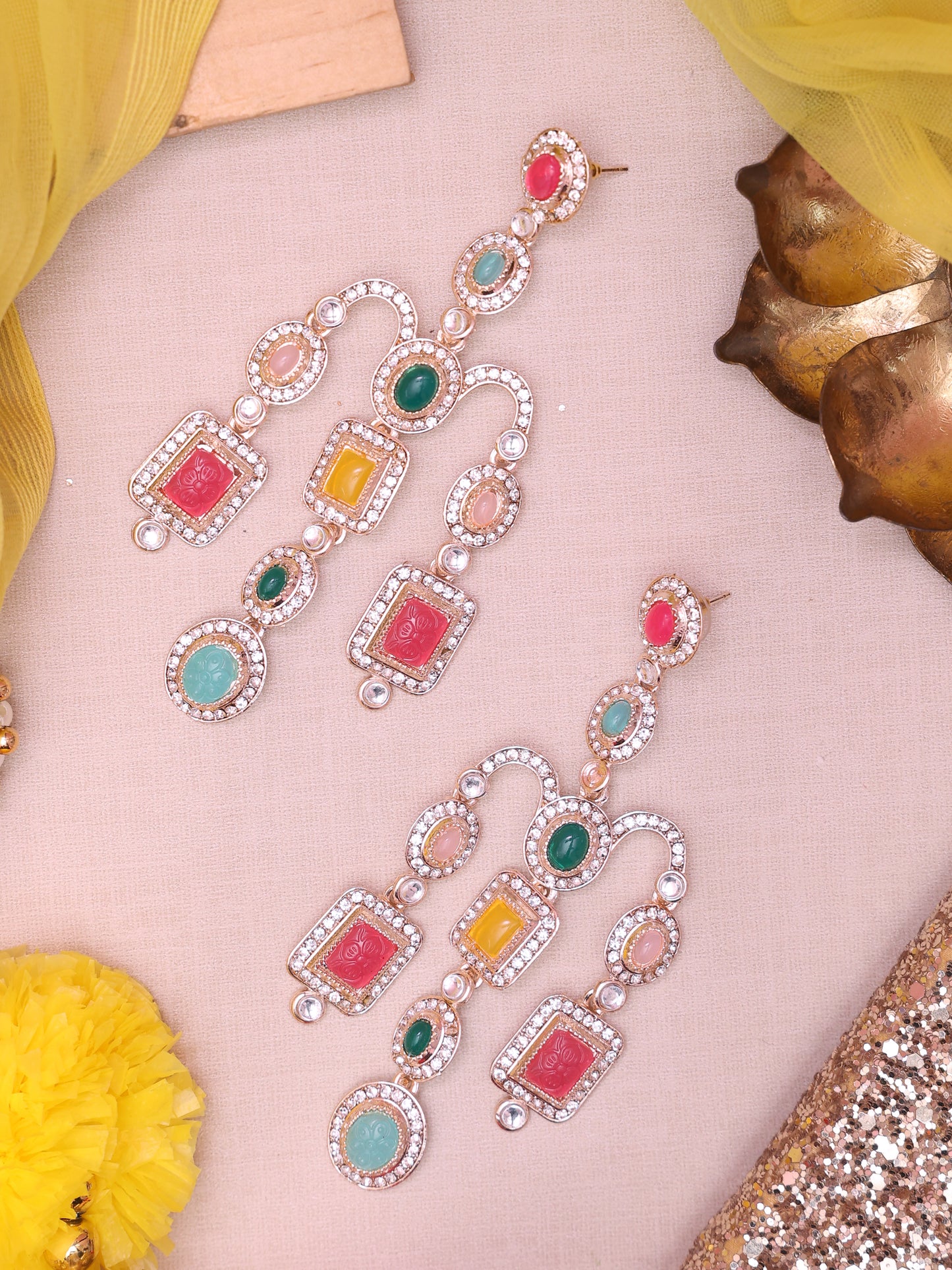 Multicolor Deepika Designer Earrings