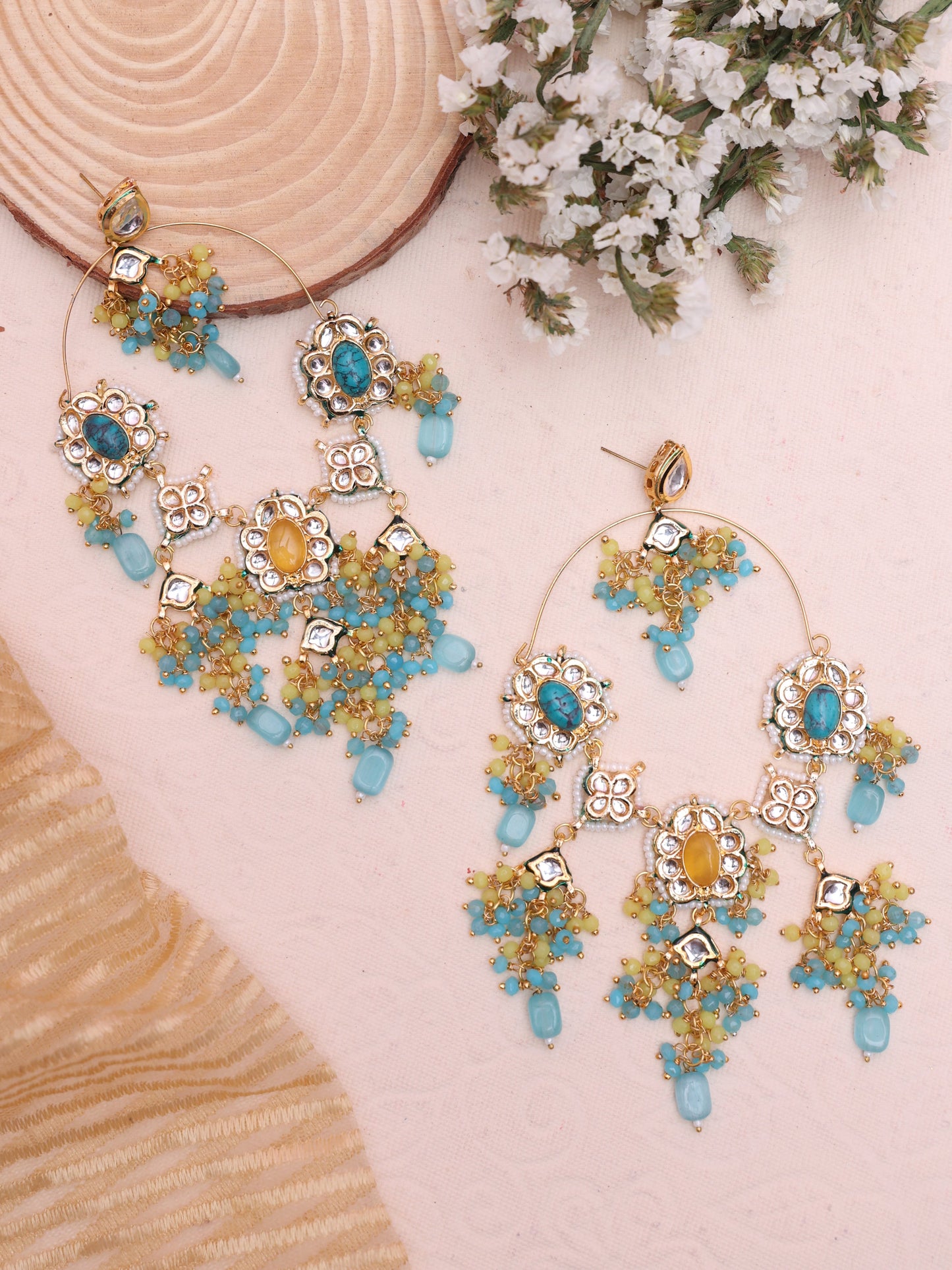 Turquoise Yukti Designer Earrings