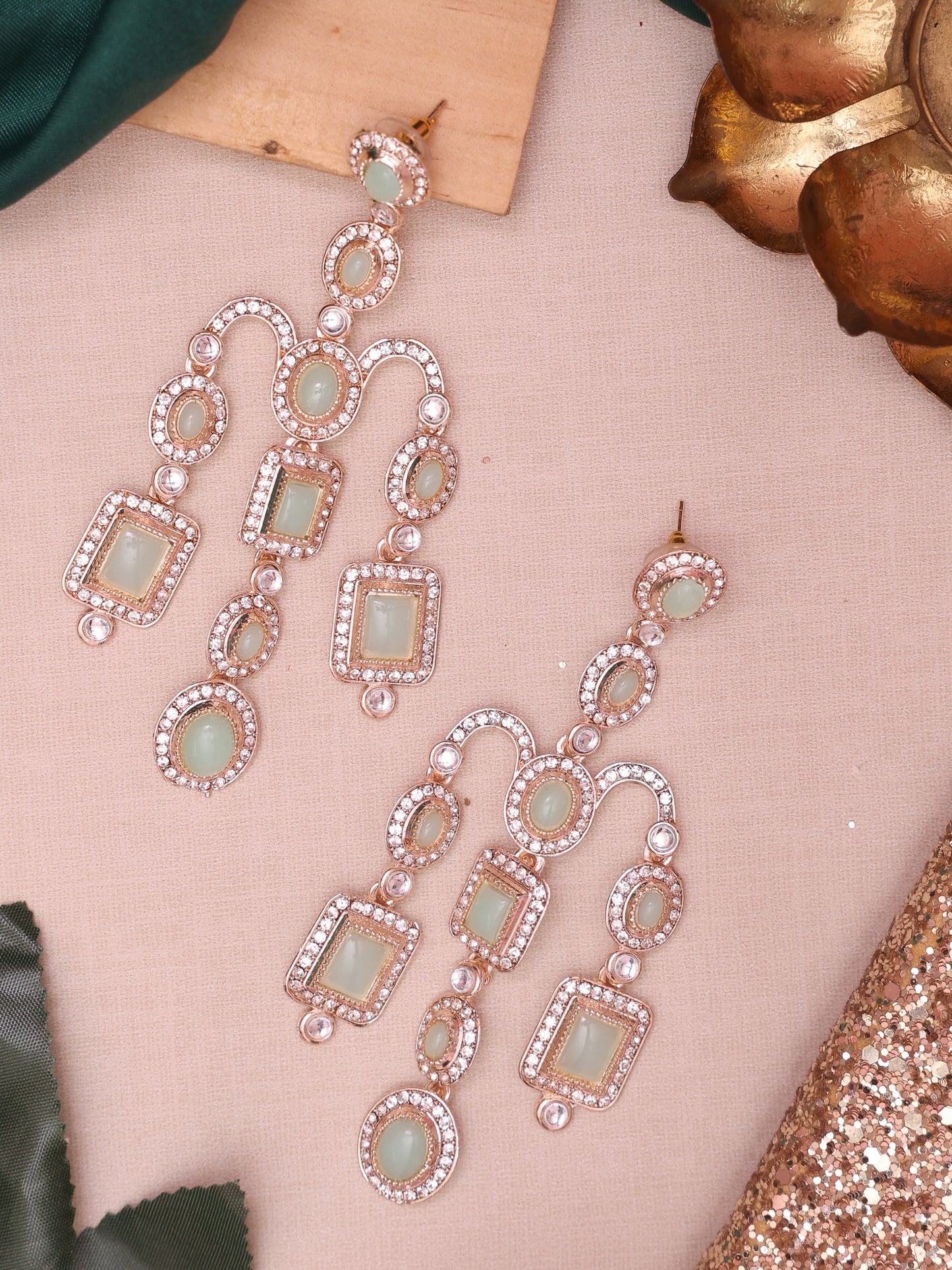 Mint Deepika Designer Earrings