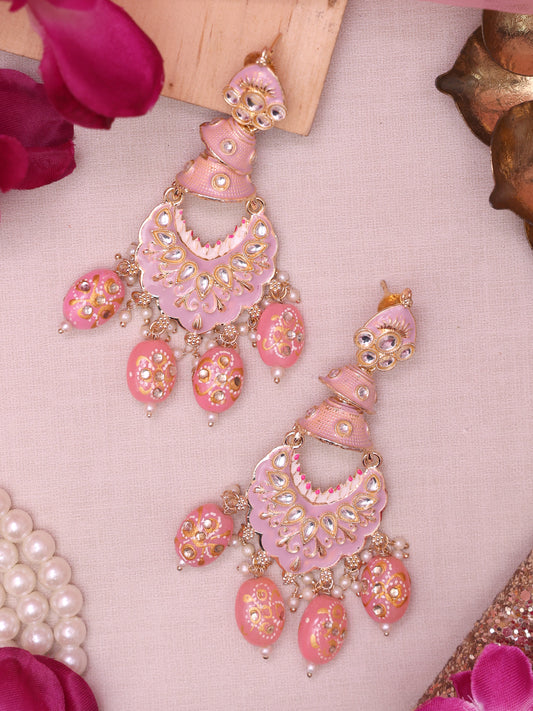 Baby Pink Rinky Designer Earrings