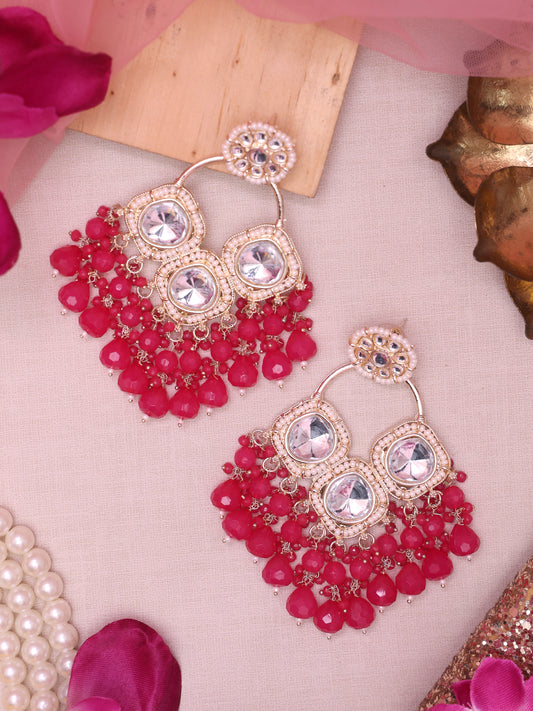 Pink Meerai Designer Earrings