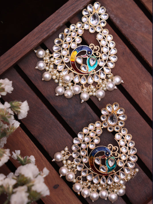 Ivory Kaki Designer Earrings