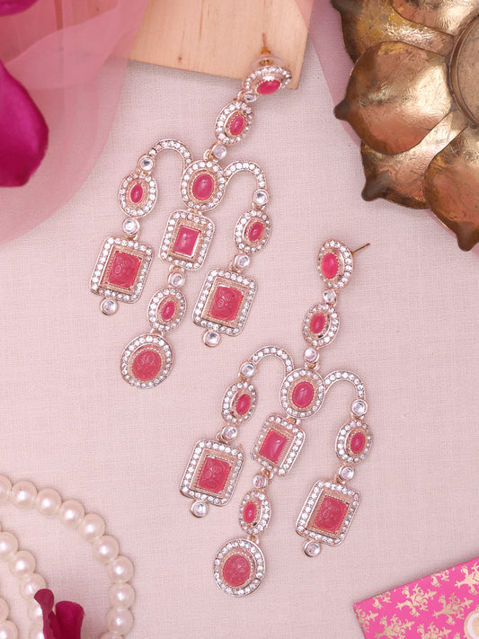 Pink Deepika Designer Earrings