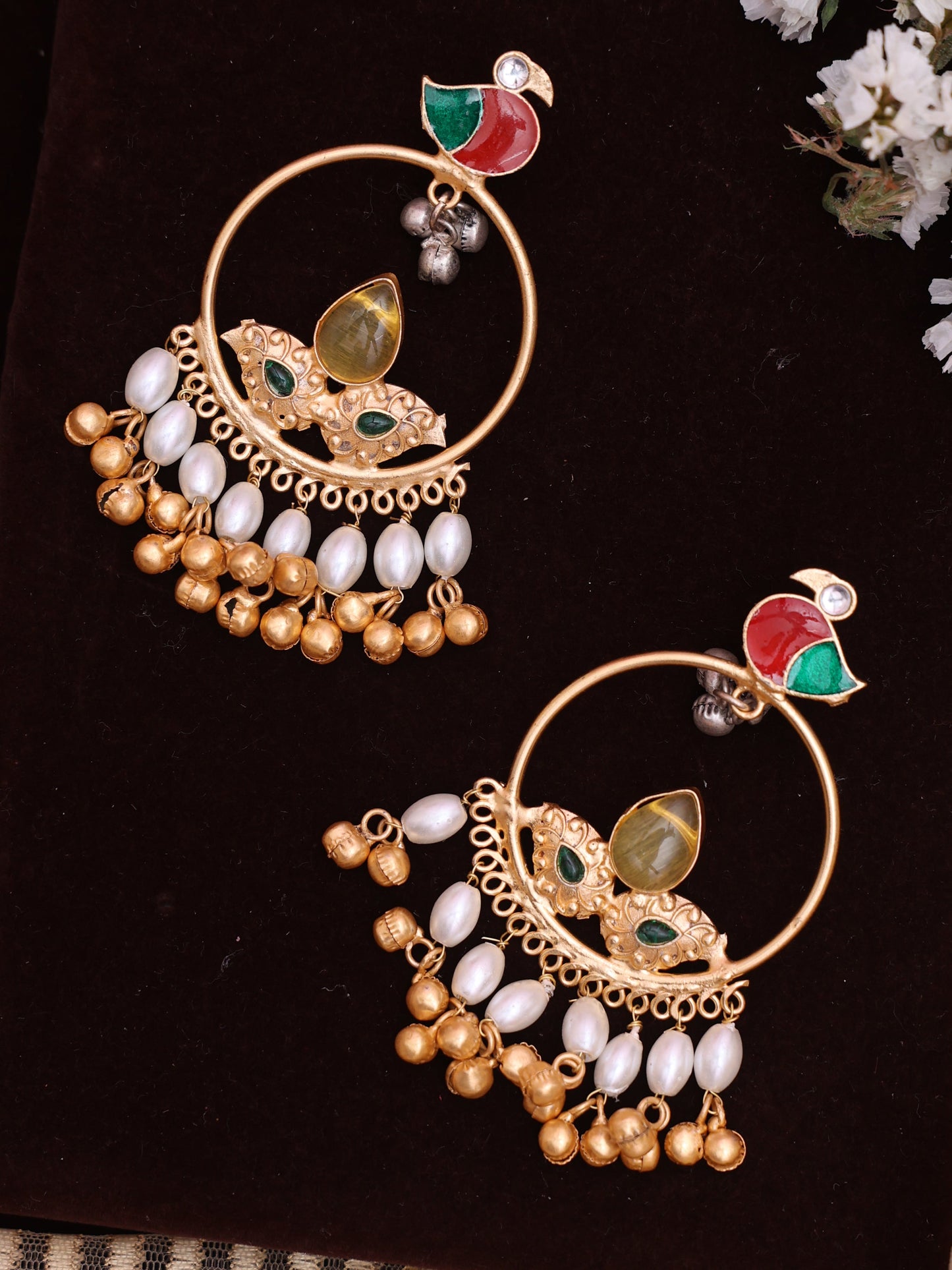 Yellow Sadhvi Premium Brass Earrings