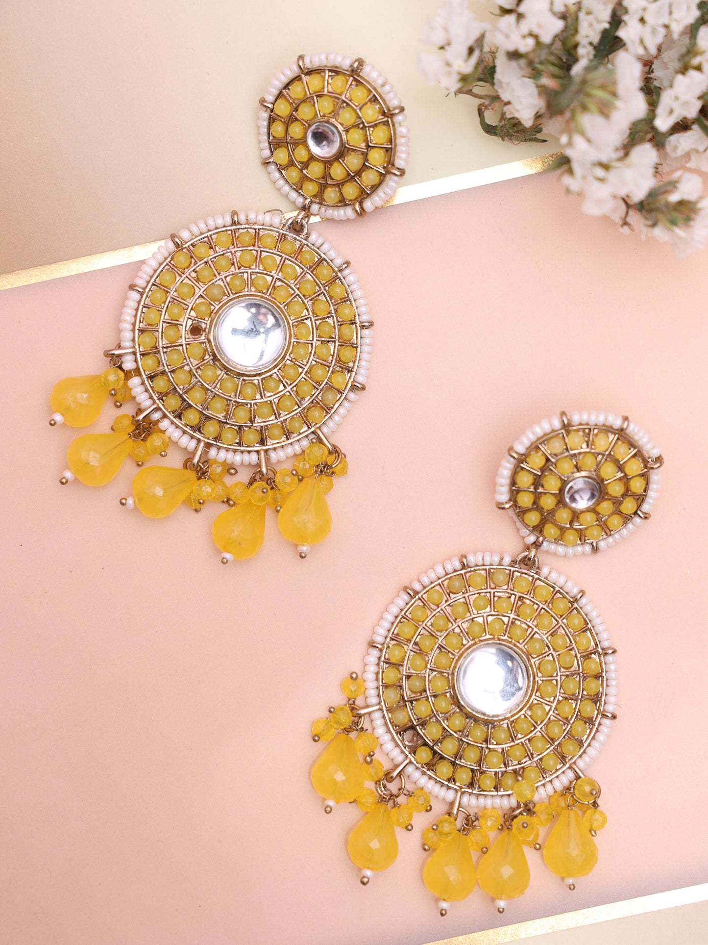 Yellow Iksuvari Chandbalis