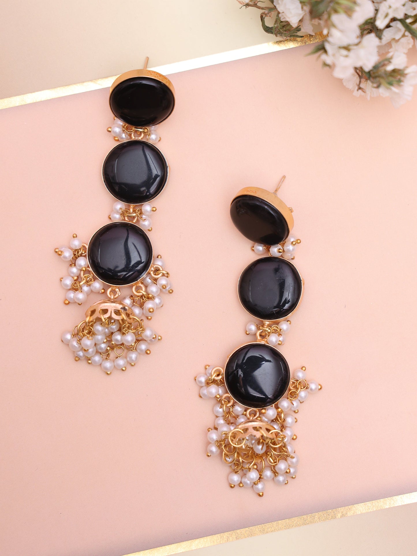 Black Chaitali Jhumkis