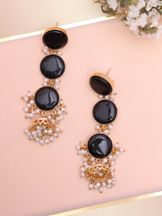 Black Chaitali Jhumkis