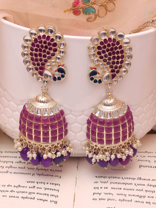 Purple Rebeca Jhumkis