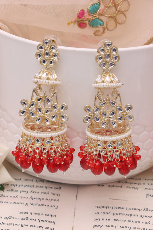 Red Shaila Jhumkis