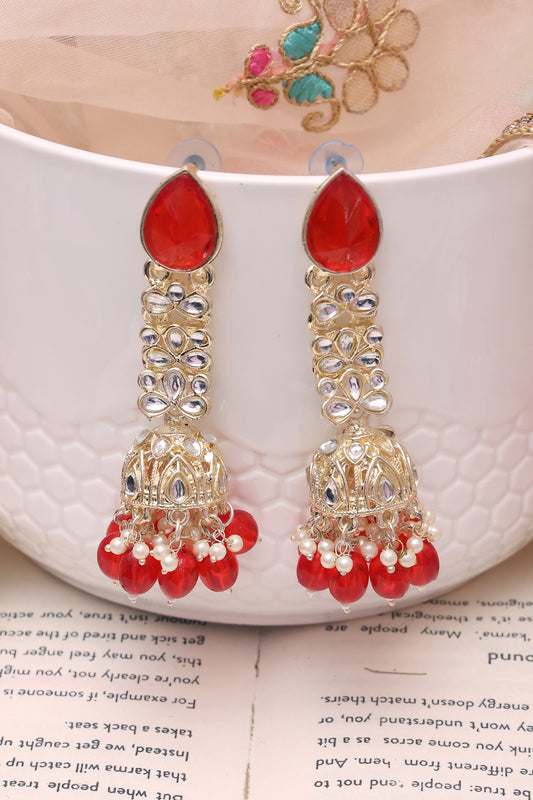 Red Shini Jhumkis