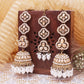 White Yajna Jhumkis with Tika