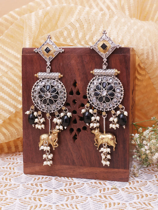 Black Dikshya Premium Brass Earrings