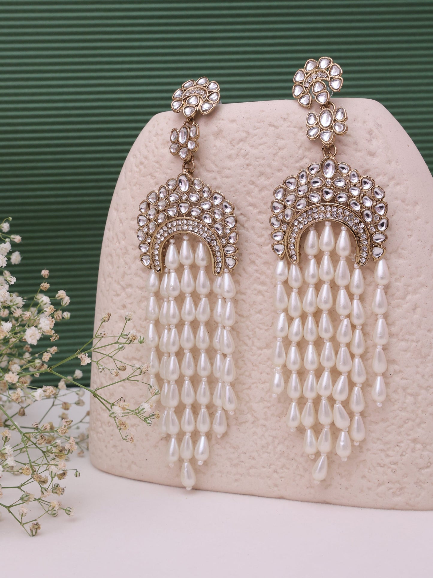 White Hamsa Designer Earrings