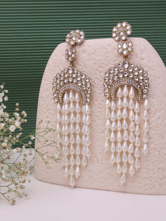 White Hamsa Designer Earrings