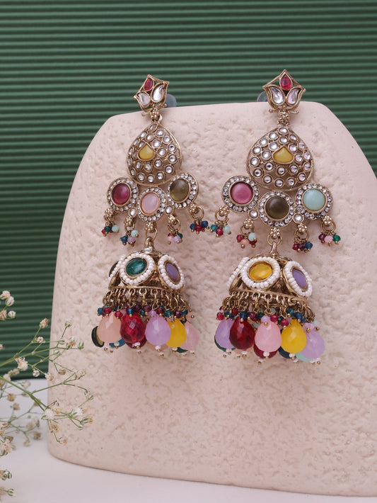 Multicolor Idika Jhumkis