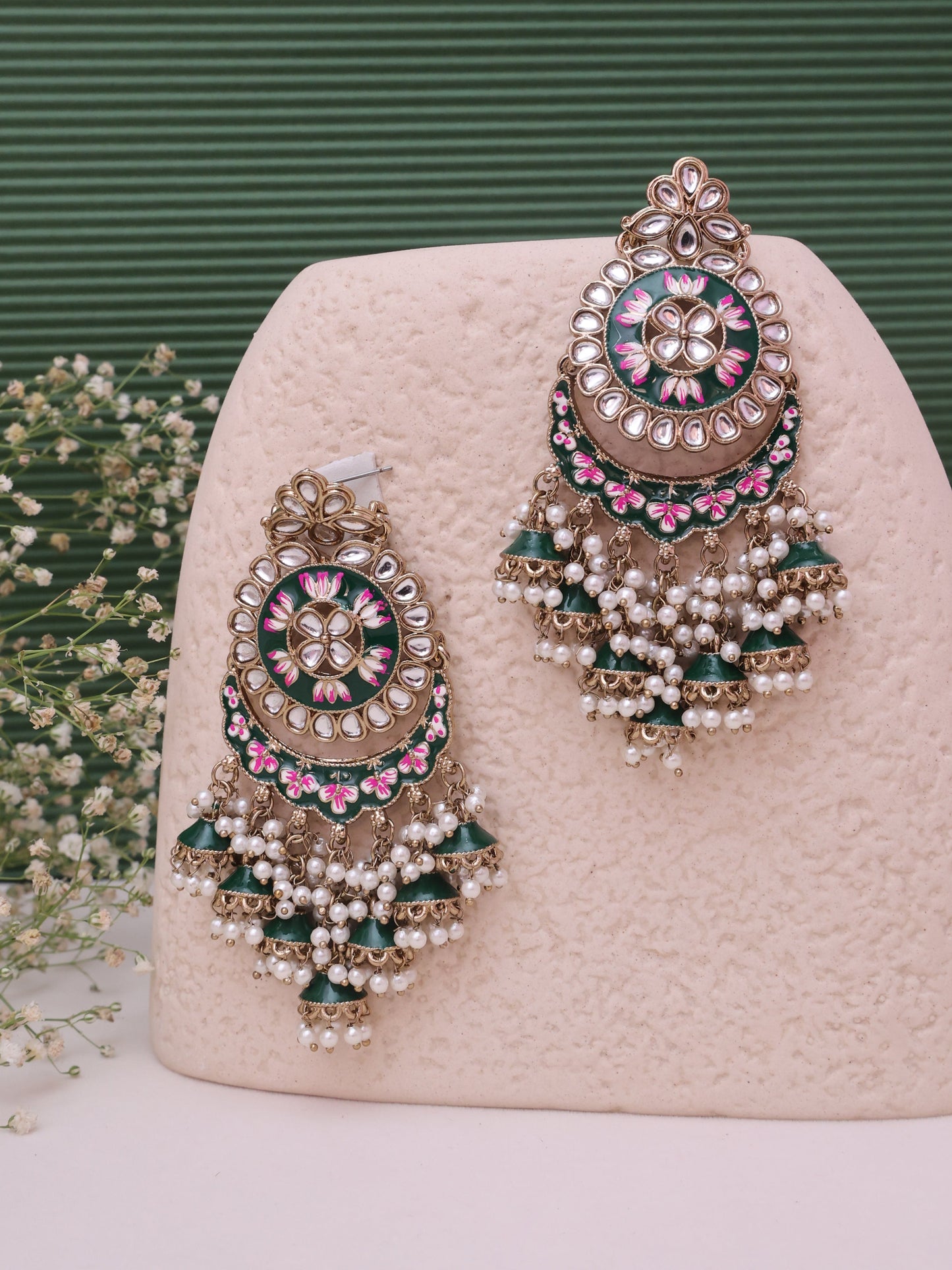 Emerald Lajavanti Jhumkis