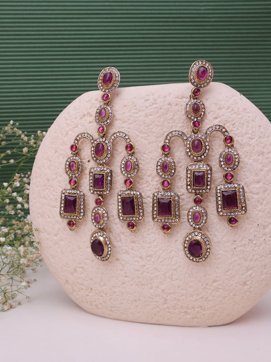 Purple Deepika Designer Earrings