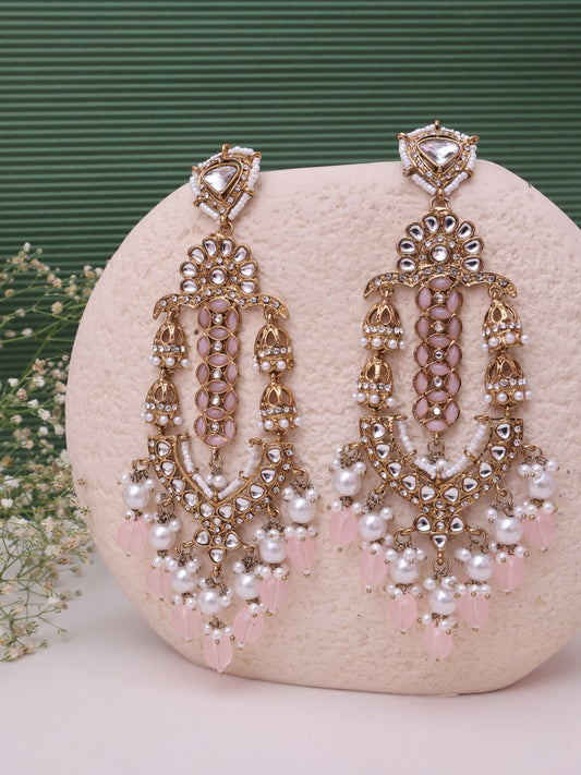 Baby Pink Radhiya Designer Earrings