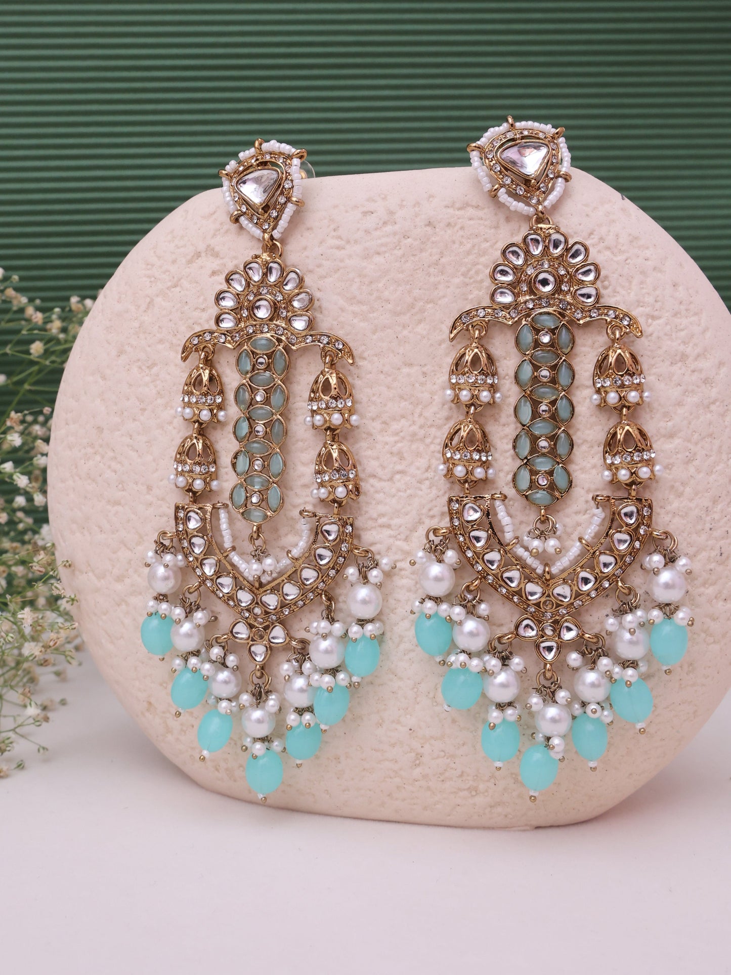 Turquoise Radhiya Designer Earrings