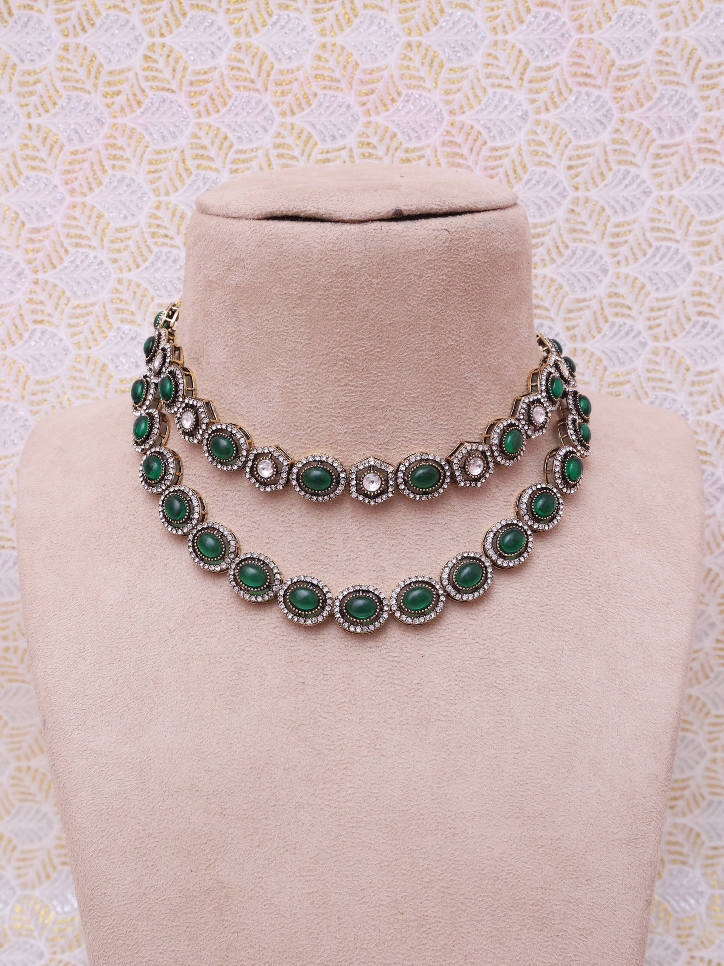 Emerald Raga Necklace Set