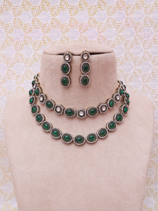 Emerald Raga Necklace Set