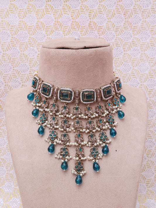 Rama Green Vaijanti Necklace Set