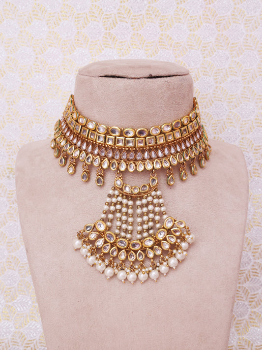 Golden Bahuda Necklace Set