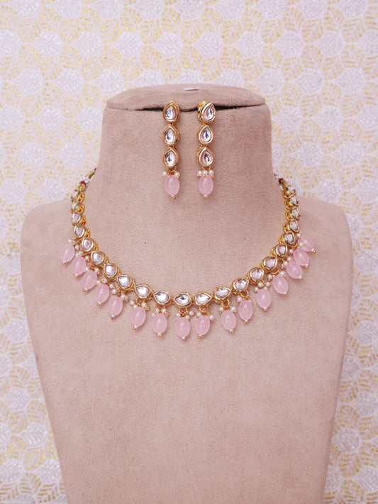 Baby Pink Chhavi Necklace Set