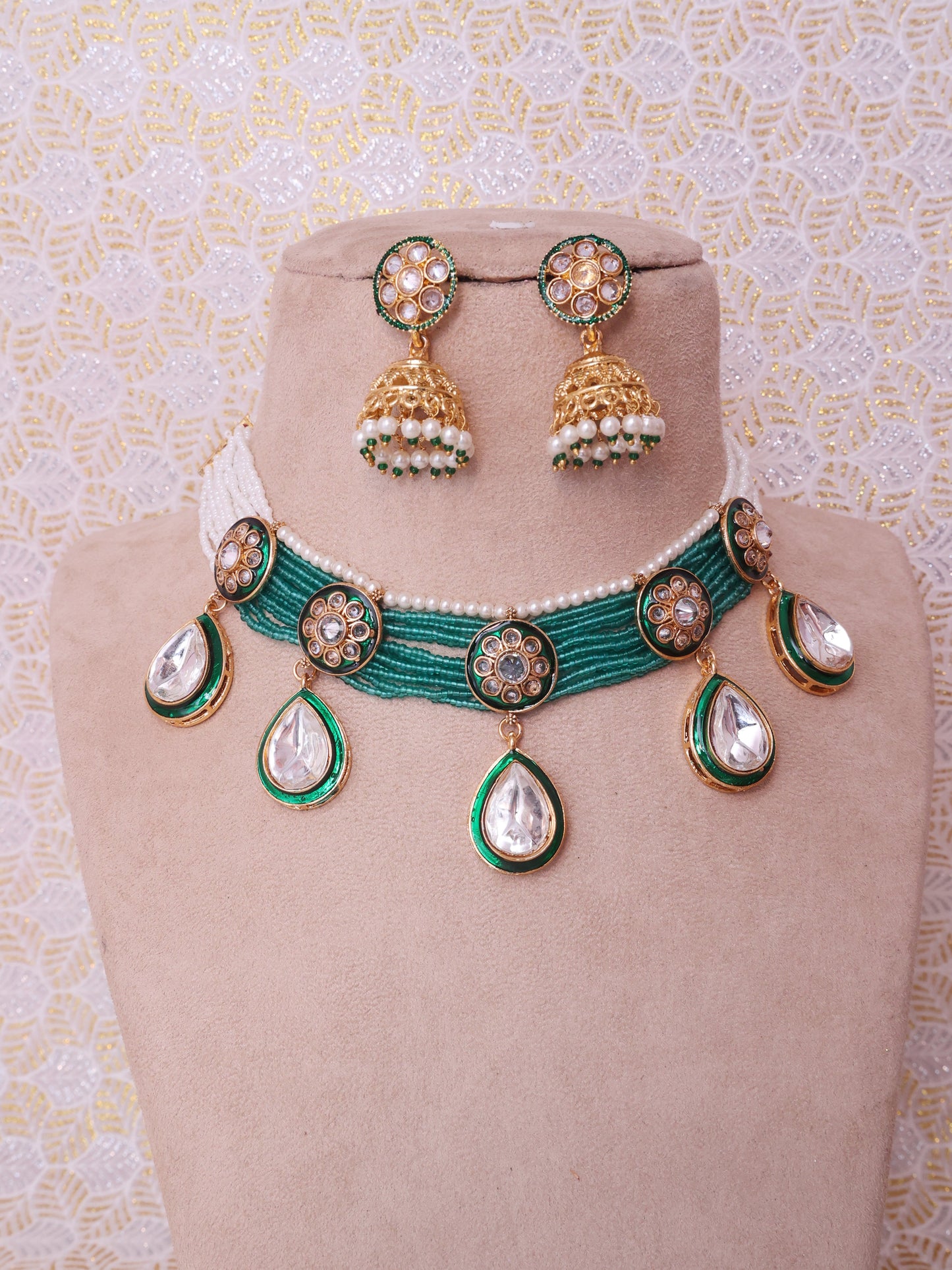 Green Dalaja Necklace Set