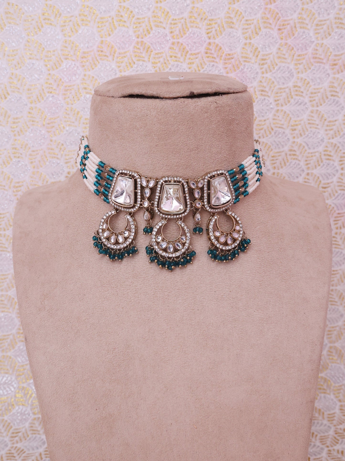 Rama Green Yajnavati Necklace Set