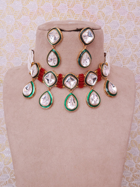 Green Aaliya Necklace Set