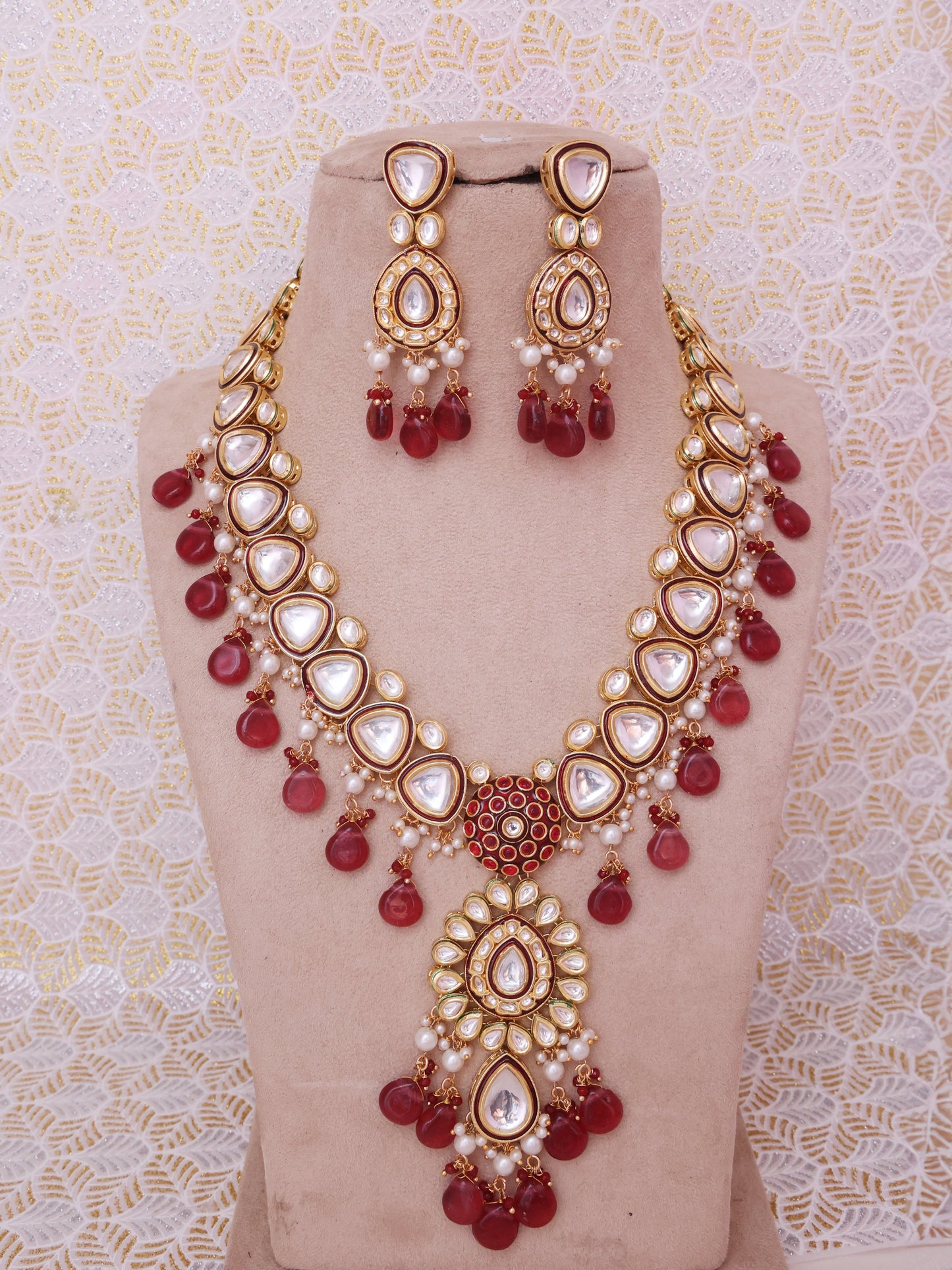 Red Kamli Necklace Set