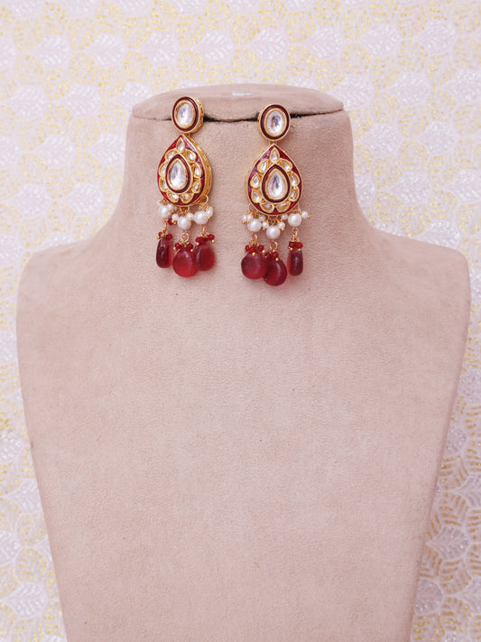 Red Kairavi Necklace Set