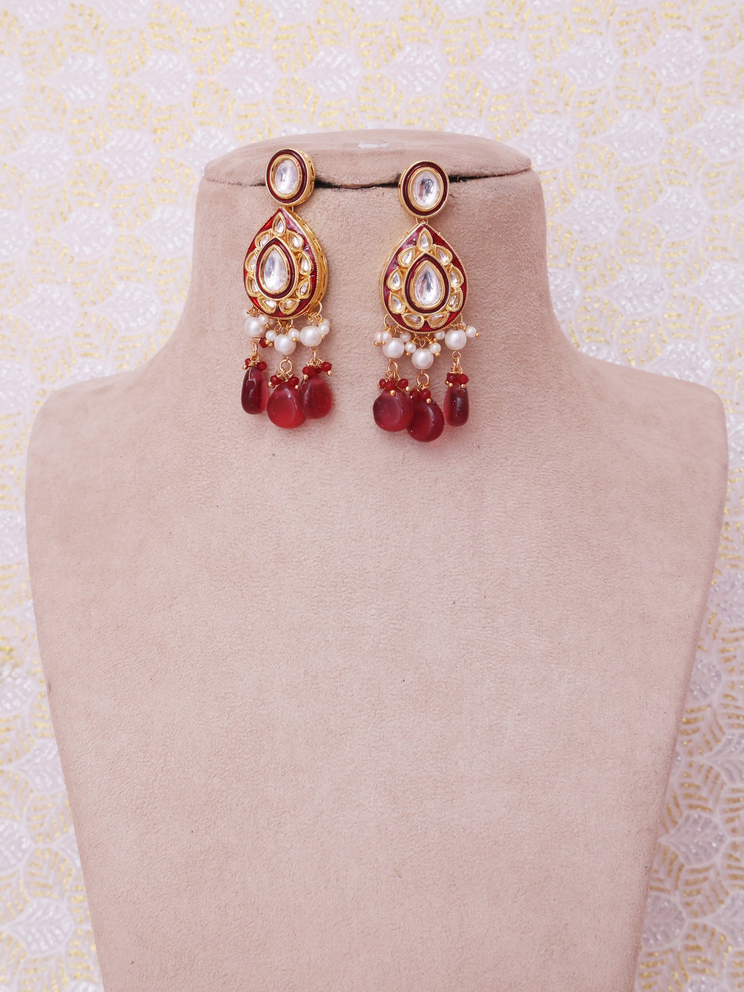 Red Kairavi Necklace Set