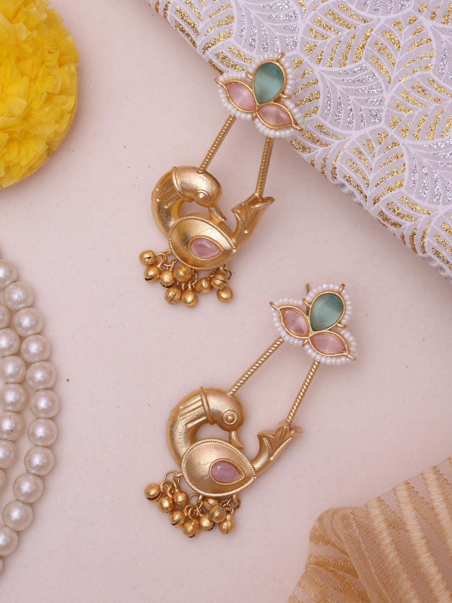 Pastel Vaidika Premium Brass Earrings