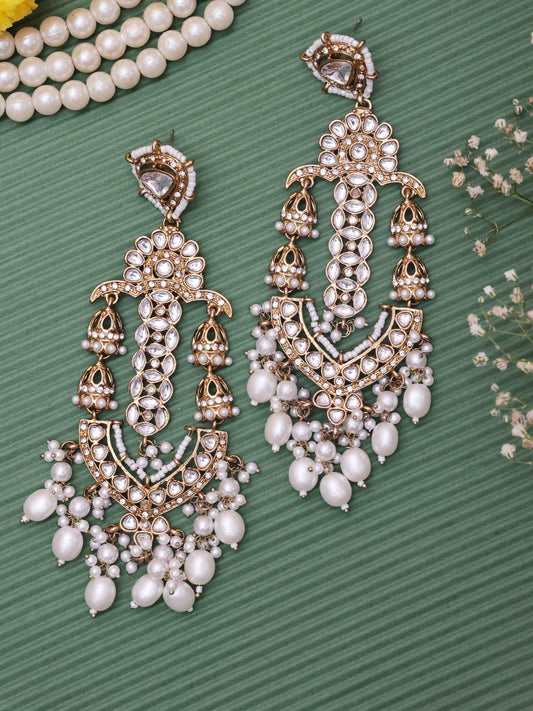 White Radhiya Designer Earrings