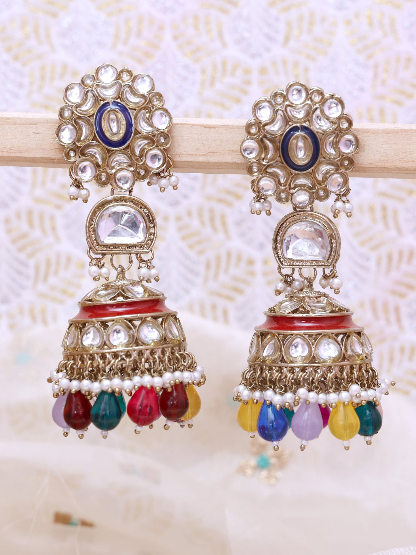 Multicolor Dalbir Jhumkis