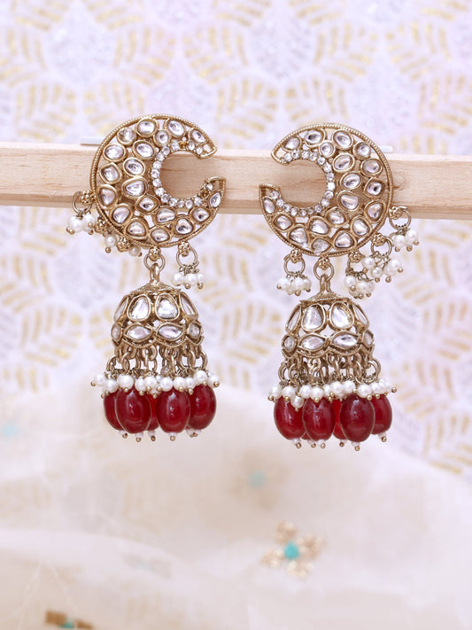 Red Eilin Jhumkis