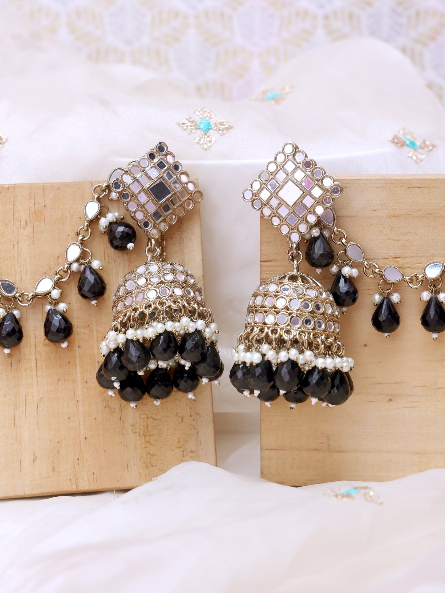 Black Sheela Sahara Jhumkis