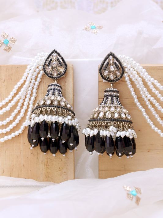 Black Hamsini Sahara Jhumkis